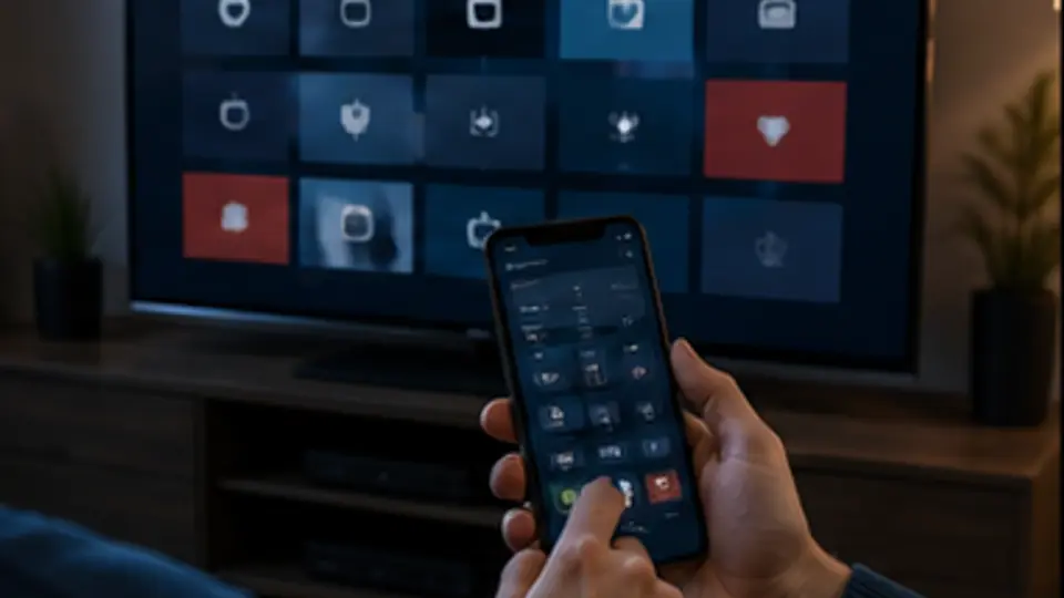 Phone controlling a TV with a generic IPTV app interface